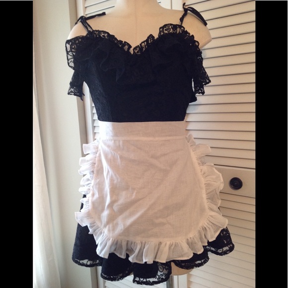 Other - Lacy black French bar maid costume with apron used